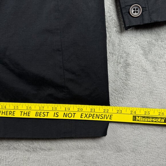 Eddie Bauer Women’s Medium Black Water Repellent Trench Coat Button Front - Picture 13 of 16